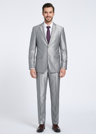 Men's Sharkskin Italian Styled Two Piece Suit