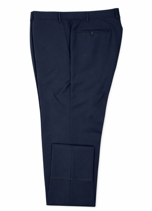 Canali Solid Dark Navy With Black Satin Peak Lapel Slim Fit 2-Button Tuxedo 46R - The Suit Depot