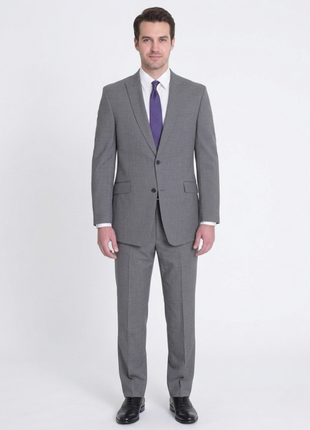 Tommy Hilfiger Trim Fit Gray Pinstriped Two Button Wool Suit