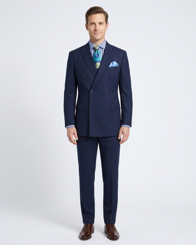Howly APOLLO SUITS Navy（Off-white）　XXL Apollo King Mens Classic Fit Navy Blue Double Breasted 100% Wool 3
