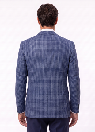 Canali Royal Blue & White Windowpane Slim Fit 2-Button Wool Sport Coat 42R