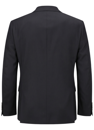 Calvin Klein Solid Dark Navy Blue Slim Fit Notch Lapel Wool Blend 2-Button Blazer
