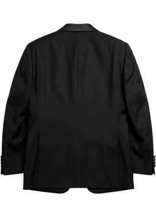 Mazara Mens Solid Black Peak Lapel Classic Fit Wool One-Button Formal Tuxedo Suit