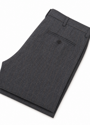 Sartoria Partenopea Charcoal Gray with Sandy Pinstripe Classic Fit Flannel Wool 3-Piece Suit 42R