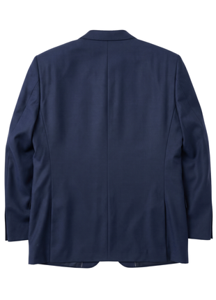 Sartoria Mazara Textured Navy Classic Fit Notch Lapel Wool 2-Button Suit