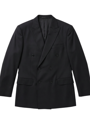 Giorgio Fiorelli Solid Black Slim Fit  Peak Lapel 2 Piece Suit