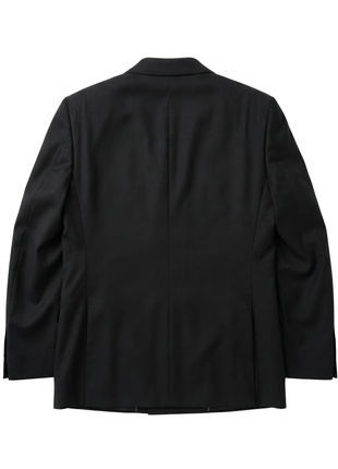 Giorgio Fiorelli Solid Black Slim Fit  Peak Lapel 2 Piece Suit