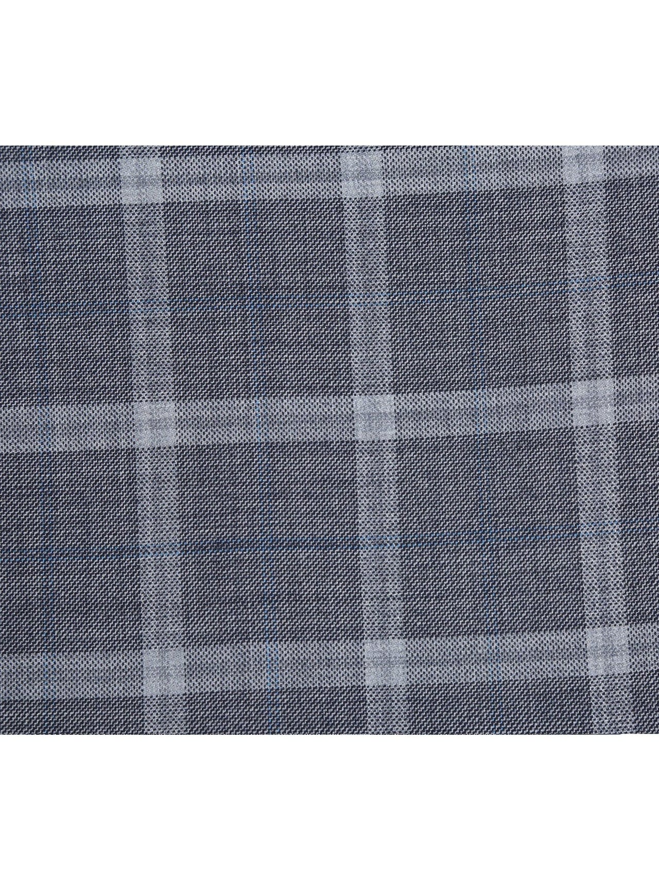 Gray Plaid Notch Wool Suit