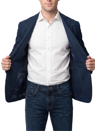 Bergamo Navy Technical Weave Slim Fit 4-Way Stretch Air Blazer