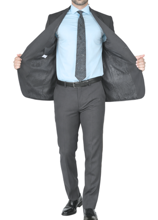Ferrecci Men's Charcoal Gray Slim Fit Two Button Notch Lapel Suit