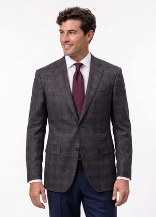Ermenegildo Zegna Espresso Brown Crosshatch Cashmere Silk Classic Fit 2-Button Sport Coat 46R