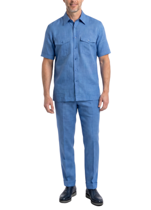 Apollo King Royal Diamond Blue Regular Fit Spread Collar Walking Suit