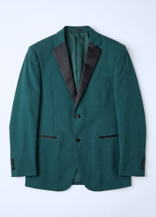 Caravelli Emerald Green Slim Fit Satin Notch Lapel 2-Button Tuxedo Suit - The Suit Depot