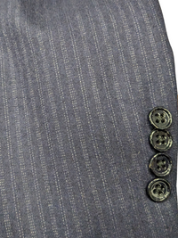 Thumbnail for Ralph Lauren Purple Labels Mens 38L Navy Blue Pinstriped 3 Button 100% Wool Suit