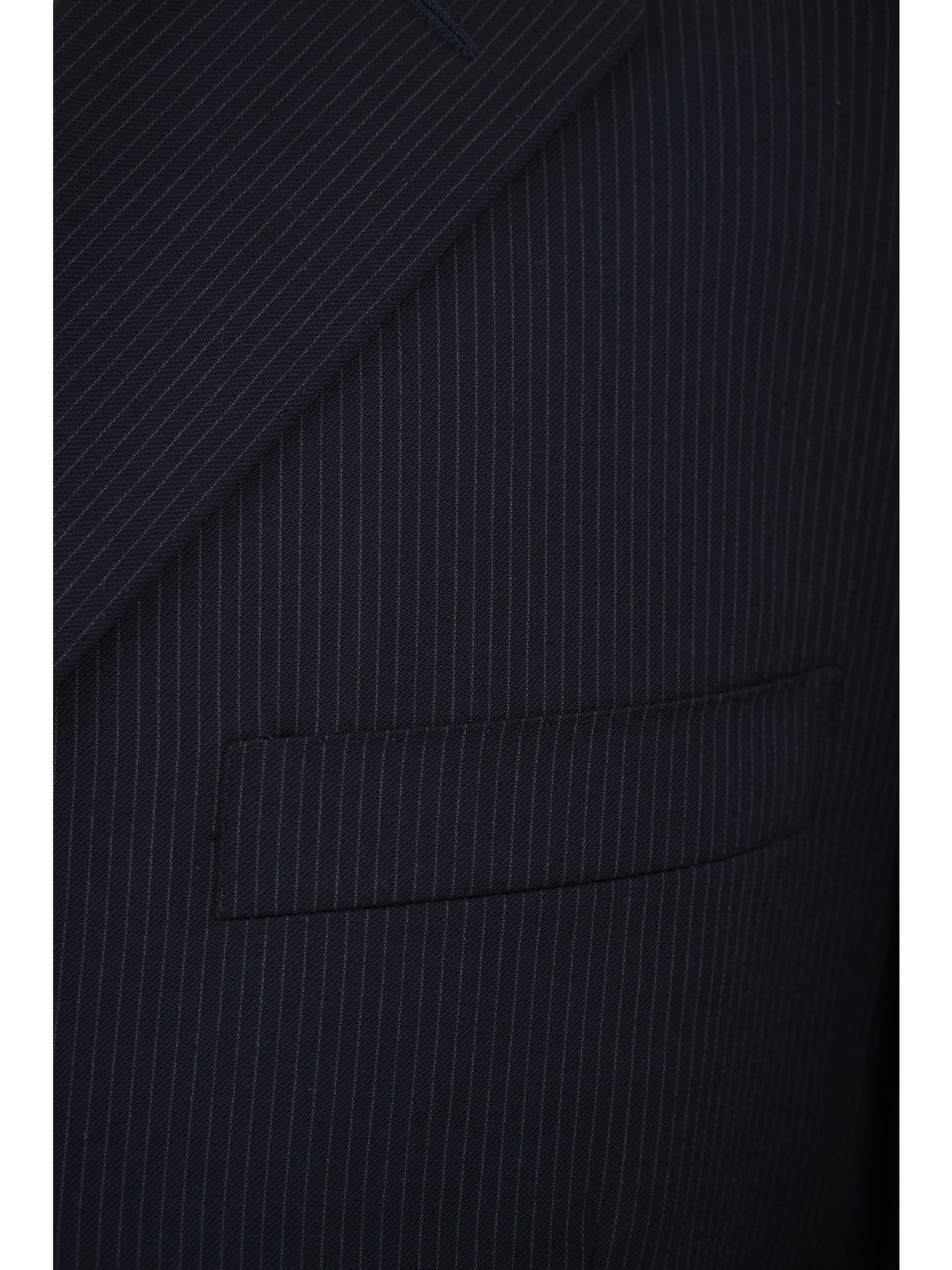 Canali Mens Navy Blue Pinstriped 44R Drop 4 100% Wool 3 Button Suit