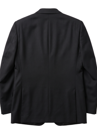 Mazara  Solid Black Wool Cashmere Blend Slim Fit Peak Lapels 2 Button Suit