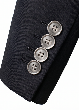 Calvin Klein Solid Dark Navy Blue Slim Fit Notch Lapel Wool Blend 2-Button Blazer