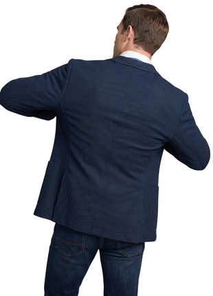 Bergamo Navy Technical Weave Slim Fit 4-Way Stretch Air Blazer