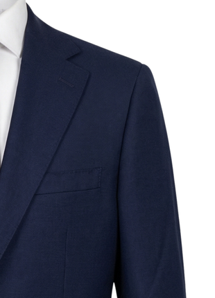 Sartoria Mazara Mens Navy Blue Weave Classic Fit 100% Wool Blazer Sportcoat