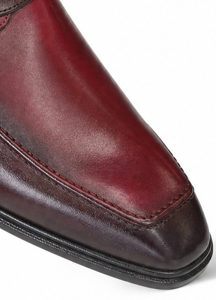Mezlan Blood Red Leather Monk Strap Dress Shoes