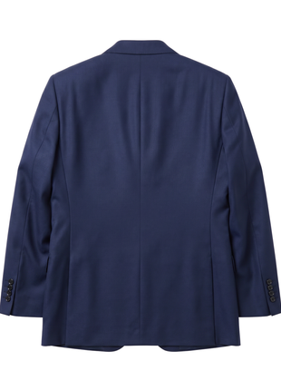 Sartoria Mazara Navy Blue Tonal Plaid Classic Fit Notch Lapel Wool Silk 2-Button Suit
