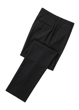 Mazara  Solid Black Wool Cashmere Blend Slim Fit Peak Lapels 2 Button Suit