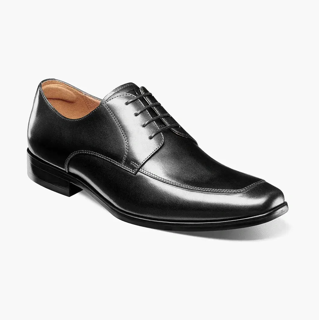 Florsheim Mens Solid Black Postino Moc Toe Oxford Leather Dress Shoes