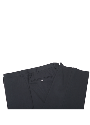 Canali Mens Black Tonal Striped 44L Drop 6 100% Wool 2 Button 2 Piece Suit
