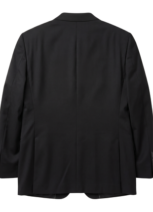 Canali 1934 Solid Black Wool  Modern Fit Notch Lapel 2 Piece Suit