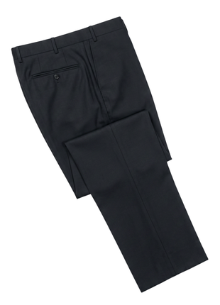 Canali 1934 Solid Black Wool  Modern Fit Notch Lapel 2 Piece Suit