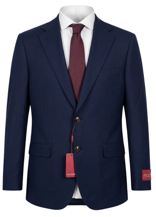 Sartoria Mazara Mens Navy Blue Weave Classic Fit 100% Wool Blazer Sportcoat