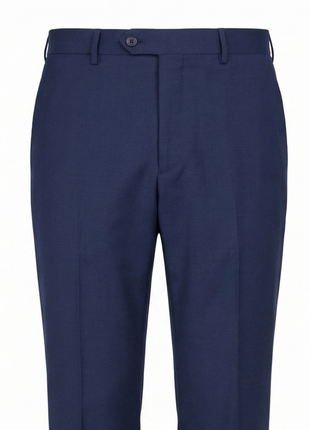 Tovaglia Mens Navy Textured Classic Fit Notch Lapels Wool Silk 2 Button Suit