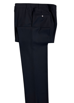 Canali Pinstripe Dark Blue Peak Lapel Slim Fit Wool 1-Button Suit 46R - The Suit Depot