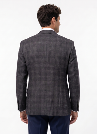 Ermenegildo Zegna Espresso Brown Crosshatch Cashmere Silk Classic Fit 2-Button Sport Coat 46R