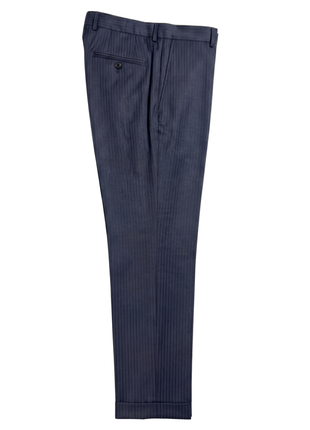 Hugo Boss Dark Navy Pinstripe Notch Lapel Super 100’s Wool 2-Button Suit 40L