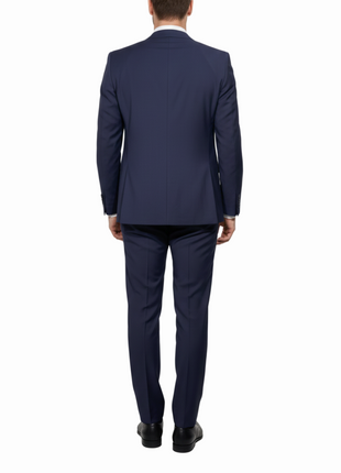 Cleo Luxor Blue Slim Fit Wool Stretch 3 Piece Suit