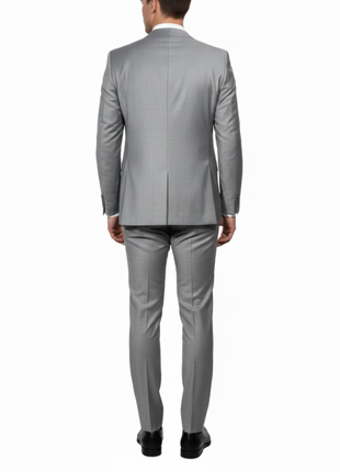 Cleo Luxor Ash Heather Gray Slim Fit Wool Stretch 3 Piece Suit