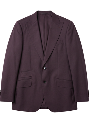 Sartoria Mazara Solid Burgundy Wool Classic Fit Peak Lapels 2 Button Suit