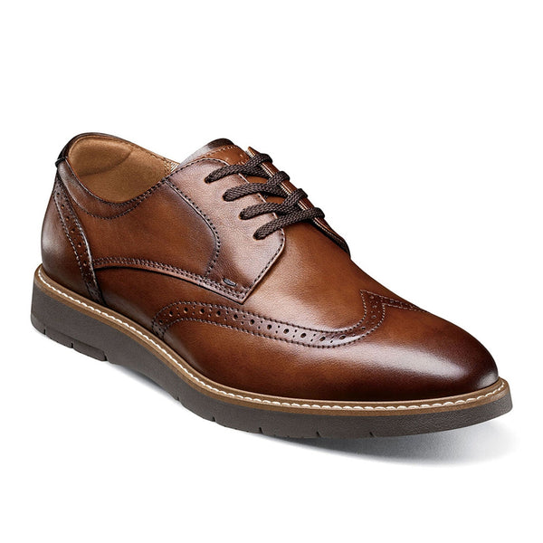 Florsheim Vibe Men's Cognac Leather Lace Up Wingtip Oxford Dress