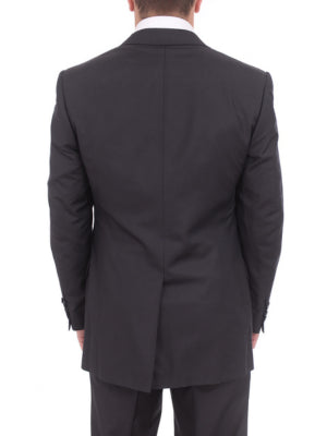 Canali Mens Black 36R Drop 6 100% Silk 3 Piece Suit