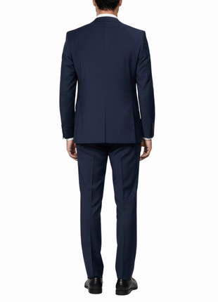 Cleo Luxor Midnight Navy Regular Fit Wool Stretch 3 Piece Suit