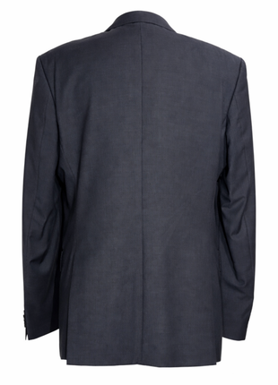 Hugo Boss Textured Black Notch Lapel Slim Fit Super 100’s Wool 2-Button Suit 46L - The Suit Depot