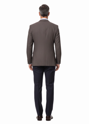 Prontomoda Mens Brown Textured 100% Wool Regular Fit Blazer Sport Coat - The Suit Depot