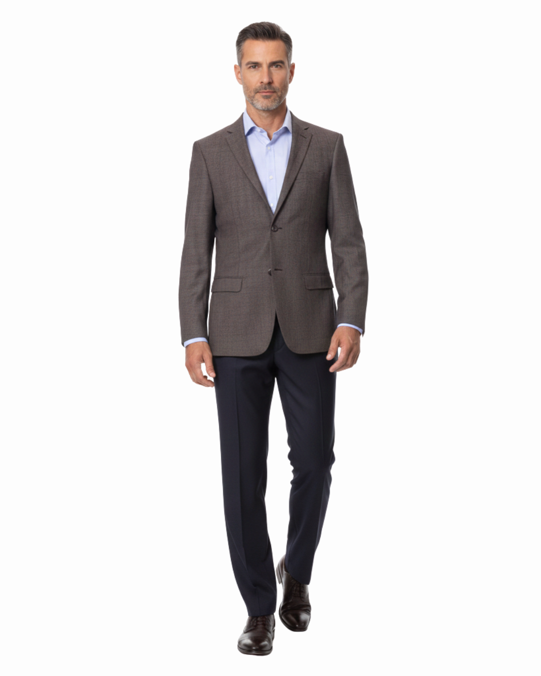 Prontomoda Mens Brown Textured 100% Wool Regular Fit Blazer Sport Coat, 42 / Regular