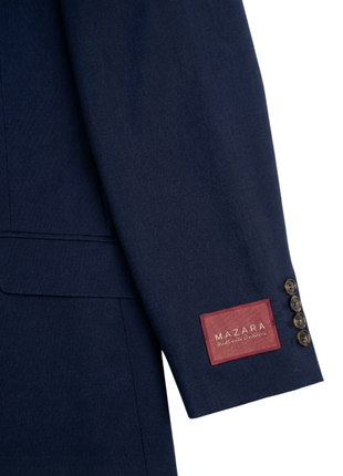 Sartoria Mazara Mens Navy Blue Weave Classic Fit 100% Wool Blazer Sportcoat