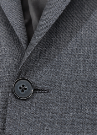 Polo Ralph Lauren Mens Charcoal Weave Notch Lapel Custom Fit 2-Button Wool Suit - 40L