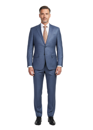 English Laundry Slim Fit Two Button Pale Blue Wool Notch Lapel Suit