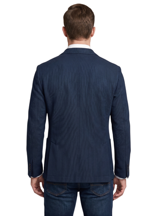 Bergamo Navy Technical Weave Slim Fit 4-Way Stretch Air Blazer