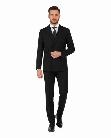 Shop Di'nucci Black 100% Wool Suit | The Suit Depot