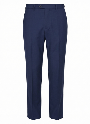 Tovaglia Mens Navy Textured Classic Fit Notch Lapels Wool Silk 2 Button Suit